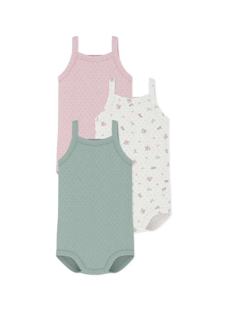 بيتي باتو Pack of babies' openwork cotton bodies with straps